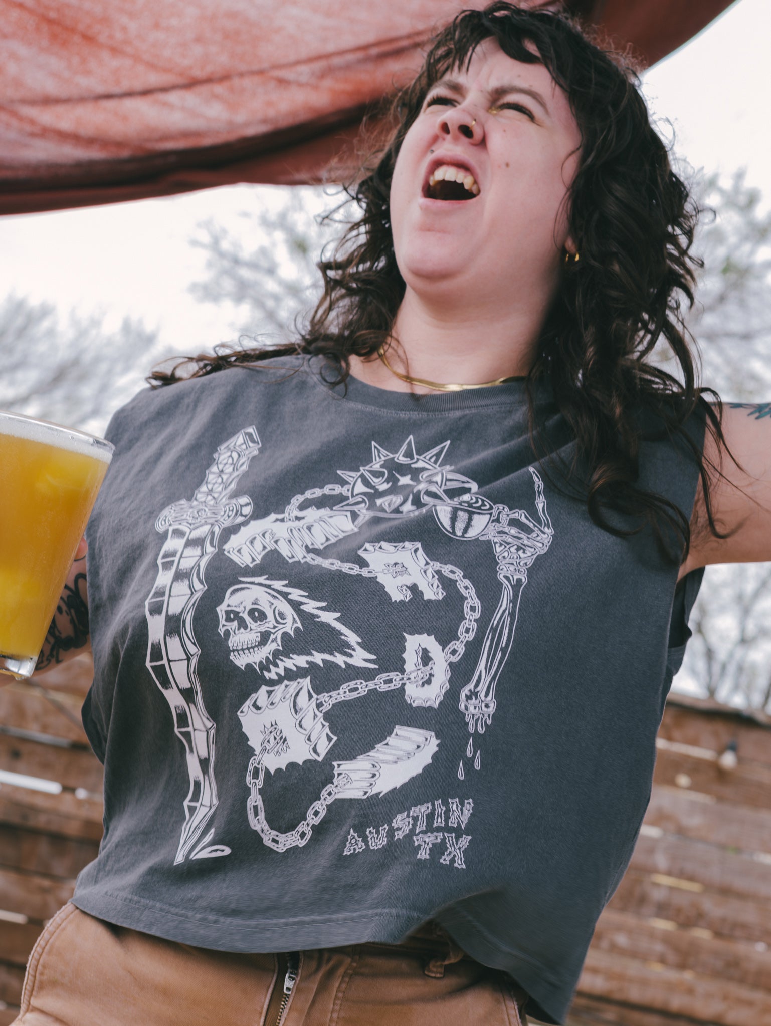 Skull n Sword Cropped Muscle Tank