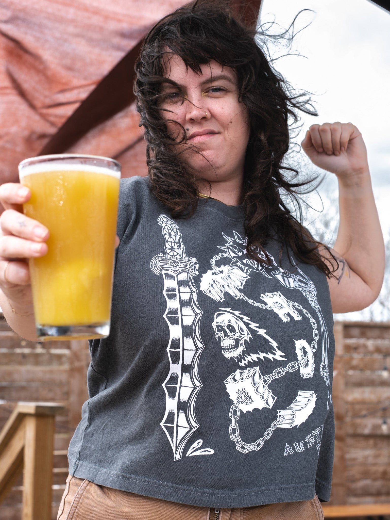 Skull n Sword Cropped Muscle Tank