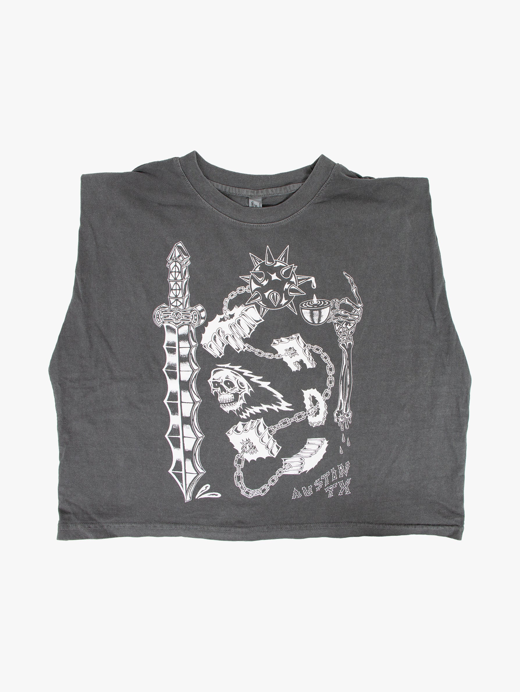 Skull n Sword Cropped Muscle Tank